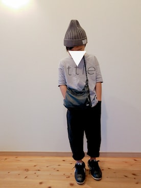 「アイテム（その他、ブラック系）」を使った、sewariさん（キッズ・120cm）の秋コーディネート
