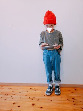 「ニットキャップ」｜sewariさん（キッズ・110cm）の冬コーディネート