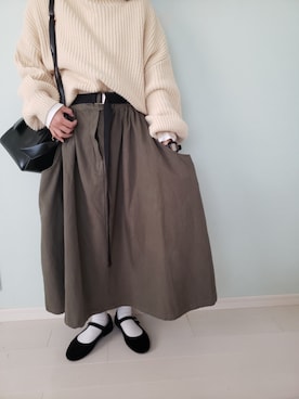 「SVEC（シュベック）のカンフーシューズ kung fu Shoes / ストラップパンプス（バレエシューズ）」を使った、sewariさん（レディース・148cm）の冬コーディネート