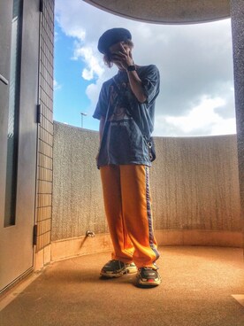 「summer」｜「アイテム（ハンチング/ベレー帽）」を使った、Asap0719さん（メンズ・170cm）の夏コーディネート