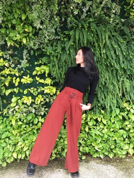 「アイテム（チノパンツ、オレンジ系）」を使った、XU ChEeさん（レディース・155cm）の夏コーディネート