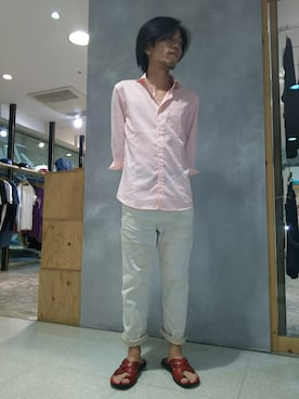 「アイテム（デニムパンツ）」を使った、SUZUKIさん（メンズ・161cm）の夏コーディネート