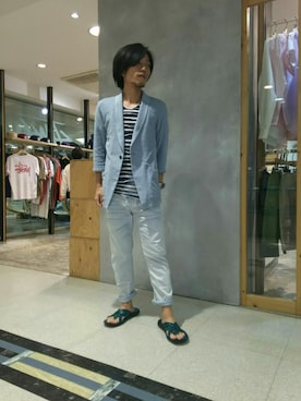 「アイテム（サンダル）」を使った、SUZUKIさん（メンズ・161cm・30代）の夏コーディネート