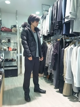 「アイテム（ライダースジャケット）」を使った、SUZUKIさん（メンズ・161cm・30代）の冬コーディネート