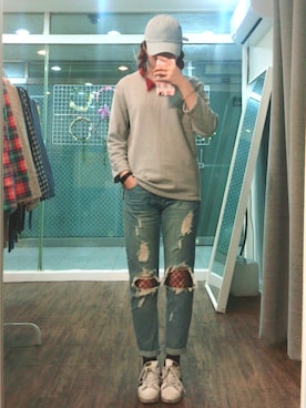 「SPAO（スパオ）のアイテム（キャップ）」を使った、Daonさん（レディース・168cm）の春コーディネート