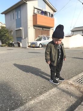 「COMME CA ISM（コムサイズム）のアイテム（ブルゾン）」を使った、Neeeee♡さん（キッズ・110cm）の冬コーディネート