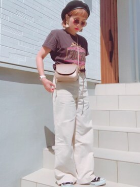 「CONVERSE（コンバース）のアイテム（ハンチング/ベレー帽）」を使った、リリーさん（レディース・150cm）の秋コーディネート