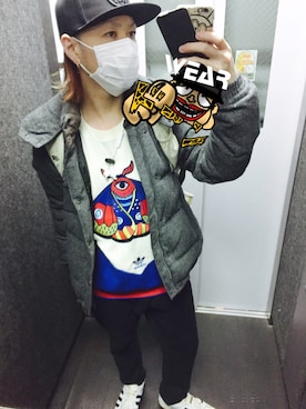「Lee（リー）のアイテム（チノパンツ）」を使った、tbkさん（メンズ・162cm）の冬コーディネート