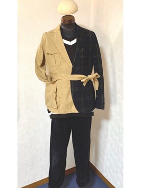 「Re:make（リメイク）のアイテム（テーラードジャケット）」を使った、kさん（メンズ・175cm）の春コーディネート