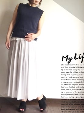 「COMME CA DU MODE（コムサデモード）のアイテム（タンクトップ）」を使った、Mia さん（レディース・152cm）の夏コーディネート