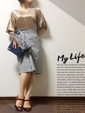 「UNTITLED（アンタイトル）のアイテム（スカート）」を使った、Mia さん（レディース・152cm）の秋コーディネート