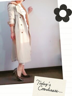 「BANANA REPUBLIC」｜「アイテム（トレンチコート）」を使った、Mia さん（レディース・152cm）の春コーディネート