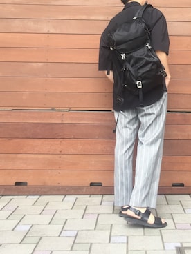 「アイテム（バックパック/リュック）」を使った、MASAさん（メンズ・174cm・30代）の夏コーディネート