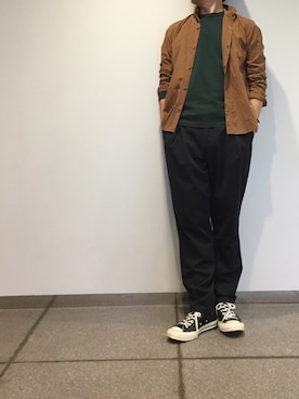 「STUDIOUS SELECT(STUDIOUS SELECT)」｜「アイテム（スラックス）」を使った、MASAさん（メンズ・174cm）の秋コーディネート