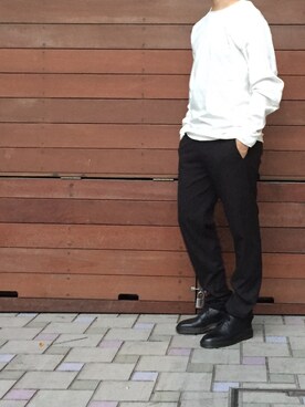 「STUDIOUS SELECT(STUDIOUS SELECT)」｜「アイテム（スラックス）」を使った、MASAさん（メンズ・174cm）の秋コーディネート