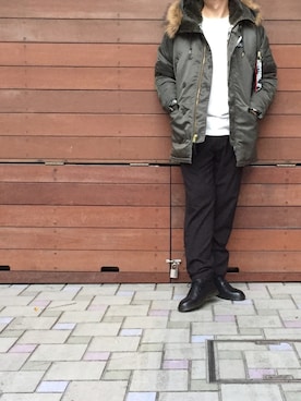 「STUDIOUS SELECT(STUDIOUS SELECT)」｜「アイテム（スラックス）」を使った、MASAさん（メンズ・174cm）の秋コーディネート