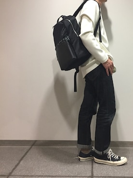 「アイテム（バックパック/リュック）」を使った、MASAさん（メンズ・174cm・30代）の秋コーディネート