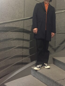 「STUDIOUS SELECT(STUDIOUS SELECT)」｜「アイテム（チェスターコート）」を使った、MASAさん（メンズ・174cm）の秋コーディネート