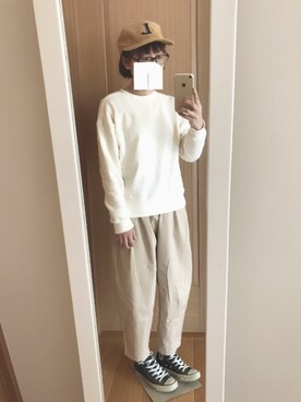 「pink adobe（ピンクアドベ）のアイテム（帽子）」を使った、なりの介さん（レディース・159cm）の春コーディネート