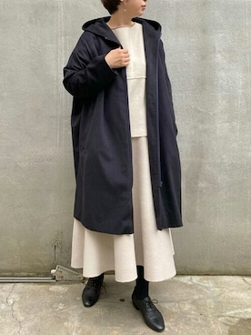 「ネイビー」｜「アイテム（その他アウター）」を使った、konnoooatsukoooさん（レディース・162cm）の秋コーディネート