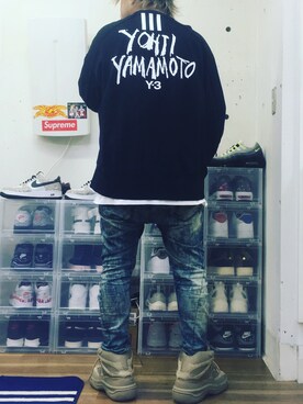 「Yohji Yamamoto（ヨウジヤマモト）のアイテム（スウェット）」を使った、HALさん（メンズ・170cm）の秋コーディネート