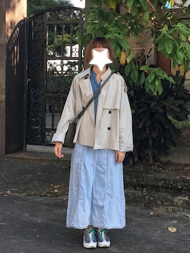 「アイテム（その他アウター、シルバー系）」を使った、Y.H YUさん（レディース・162cm）の冬コーディネート