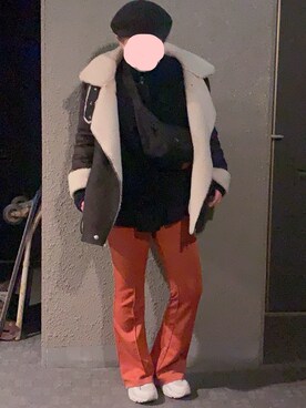 「HOTPING（ホッピン）のアイテム（その他アウター）」を使った、Akari.さん（レディース・152cm）の冬コーディネート
