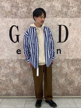 「GGD SELECT（ジージーディー　セレクト）のアイテム（パンツ）」を使った、GGDed池袋さん（メンズ・180cm）の春コーディネート
