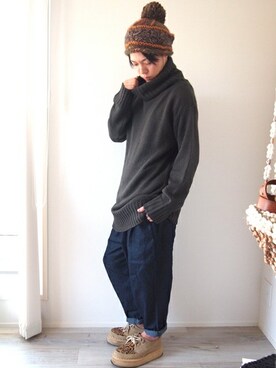 「ジョージコックス」｜「アイテム（帽子）」を使った、YYYYYさん（メンズ・165cm）の秋コーディネート