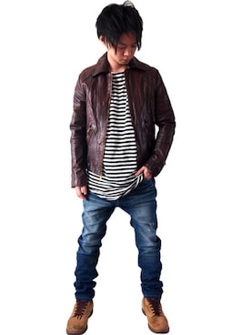 「VINTAGE（ヴィンテージ）のアイテム（シューズ）」を使った、YYYYYさん（メンズ・165cm）の秋コーディネート