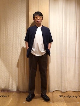 「スタンドカラーシャツ」｜よしおさんさん（メンズ・162cm）の夏コーディネート