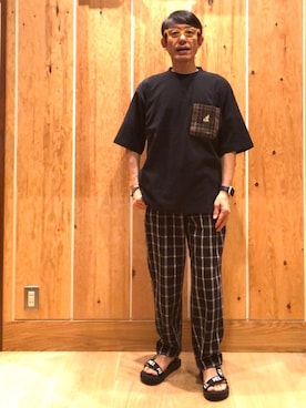 「MEI（メイ）のアイテム」を使った、よしおさんさん（メンズ・162cm）の夏コーディネート