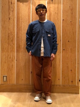 「SMITH'S（スミス）のアイテム（トップス）」を使った、よしおさんさん（メンズ・162cm）の夏コーディネート