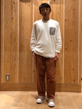 「SMITH'S（スミス）のアイテム（トップス）」を使った、よしおさんさん（メンズ・162cm）の夏コーディネート