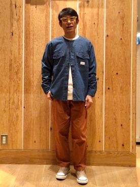 「SMITH'S（スミス）のアイテム（トップス）」を使った、よしおさんさん（メンズ・162cm）の夏コーディネート
