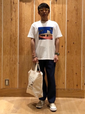 「SUNNY  SPORTS（サニースポーツ）のアイテム」を使った、よしおさんさん（メンズ・162cm）の夏コーディネート