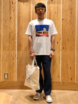 「SUNNY  SPORTS（サニースポーツ）のアイテム」を使った、よしおさんさん（メンズ・162cm）の夏コーディネート