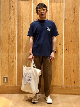 「SUNNY  SPORTS（サニースポーツ）のアイテム」を使った、よしおさんさん（メンズ・162cm）の夏コーディネート