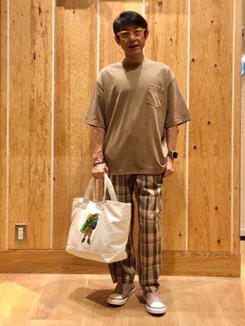 「MEI（メイ）のアイテム」を使った、よしおさんさん（メンズ・162cm）の夏コーディネート