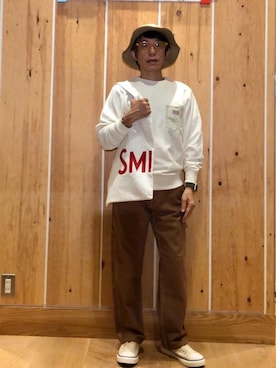 「SMITH'S（スミス）のアイテム（スウェット）」を使った、よしおさんさん（メンズ・162cm）の秋コーディネート