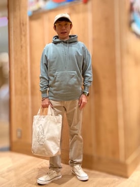 「coen（コーエン）のアイテム（キャップ）」を使った、よしおさんさん（メンズ・162cm）の秋コーディネート