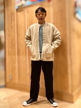 「ロゴ・コーエンベア」｜「アイテム（ジャケット/アウター）」を使った、よしおさんさん（メンズ・162cm）の秋コーディネート