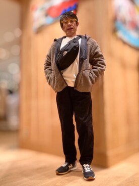 「ロゴ・コーエンベア」｜「アイテム（ジャケット/アウター）」を使った、よしおさんさん（メンズ・162cm）の秋コーディネート