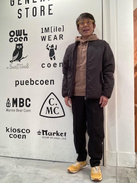 「coen（コーエン）のアイテム（ブルゾン）」を使った、よしおさんさん（メンズ・162cm）の秋コーディネート