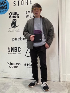 「coen（コーエン）のアイテム（ブルゾン）」を使った、よしおさんさん（メンズ・162cm）の秋コーディネート