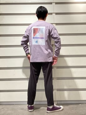 「coen（コーエン）のアイテム（スラックス）」を使った、よしおさんさん（メンズ・162cm）の春コーディネート