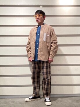 「SMITH'S（スミス）のアイテム（トップス）」を使った、よしおさんさん（メンズ・162cm）の春コーディネート