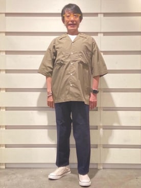 「coenスタッフスタイリング」｜「アイテム（チノパンツ）」を使った、よしおさんさん（メンズ・162cm）の夏コーディネート
