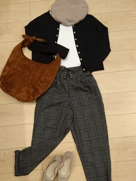 「SEVENDAYS=SUNDAY（セブンデイズサンデイ）のアイテム（ハンチング/ベレー帽）」を使った、mayu.さん（レディース・143cm）の秋コーディネート