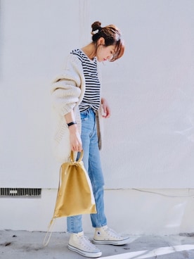 「アイテム（ピアス（両耳用））」を使った、金子三記(miki)さん（レディース・170cm・40代）の春コーディネート